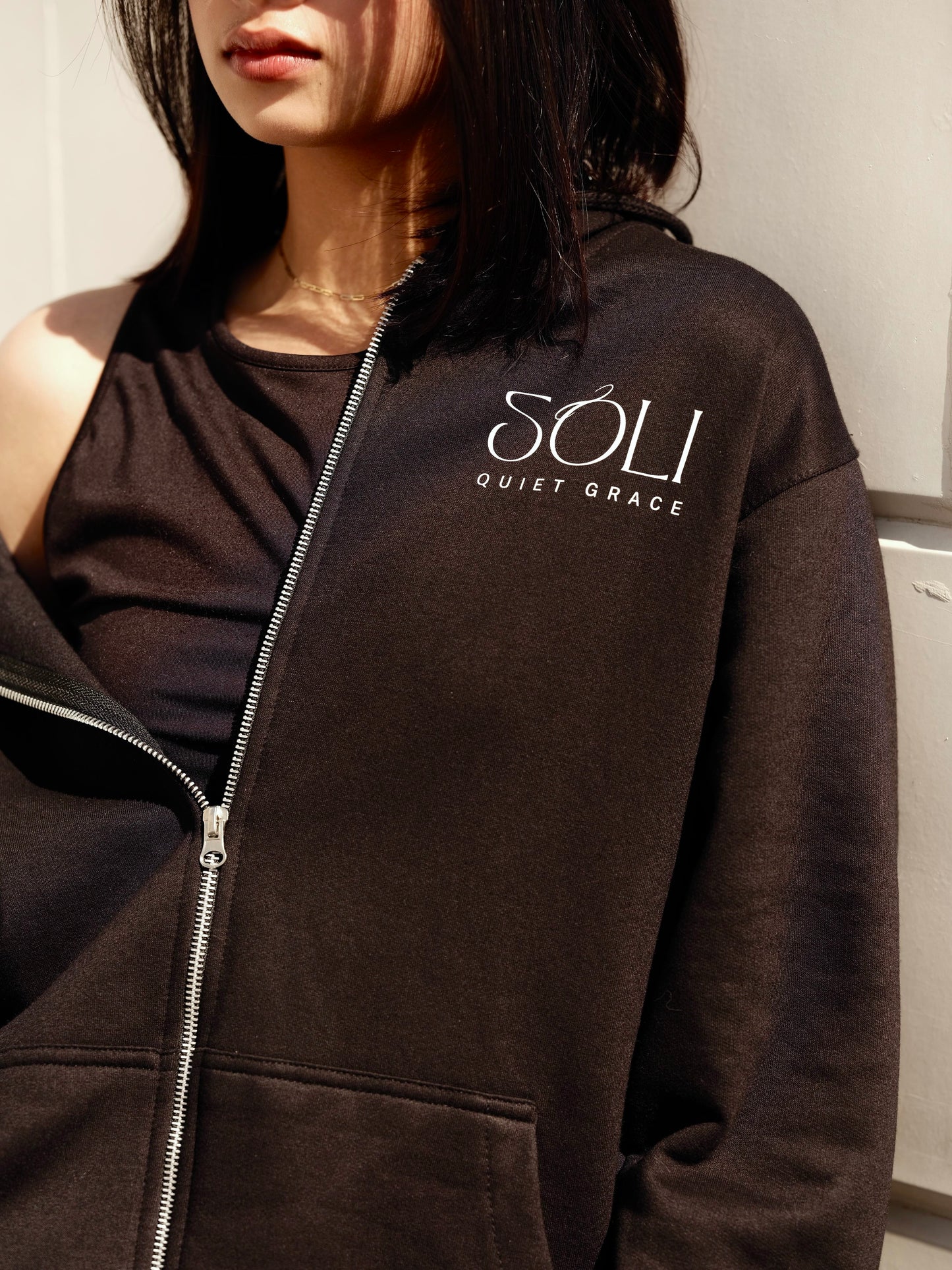 Black Hooded Zipper Jacket - Stylish & Lightweight