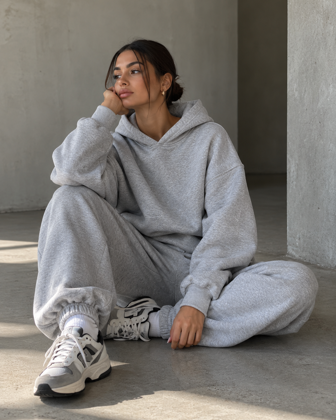 Women's Oversized Hoodie & Jogger Set – Grey | SOLI