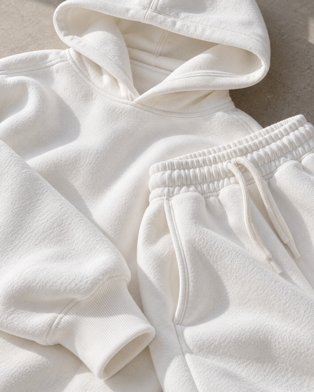 Women's Oversized Hoodie & Jogger Set – White | SOLI
