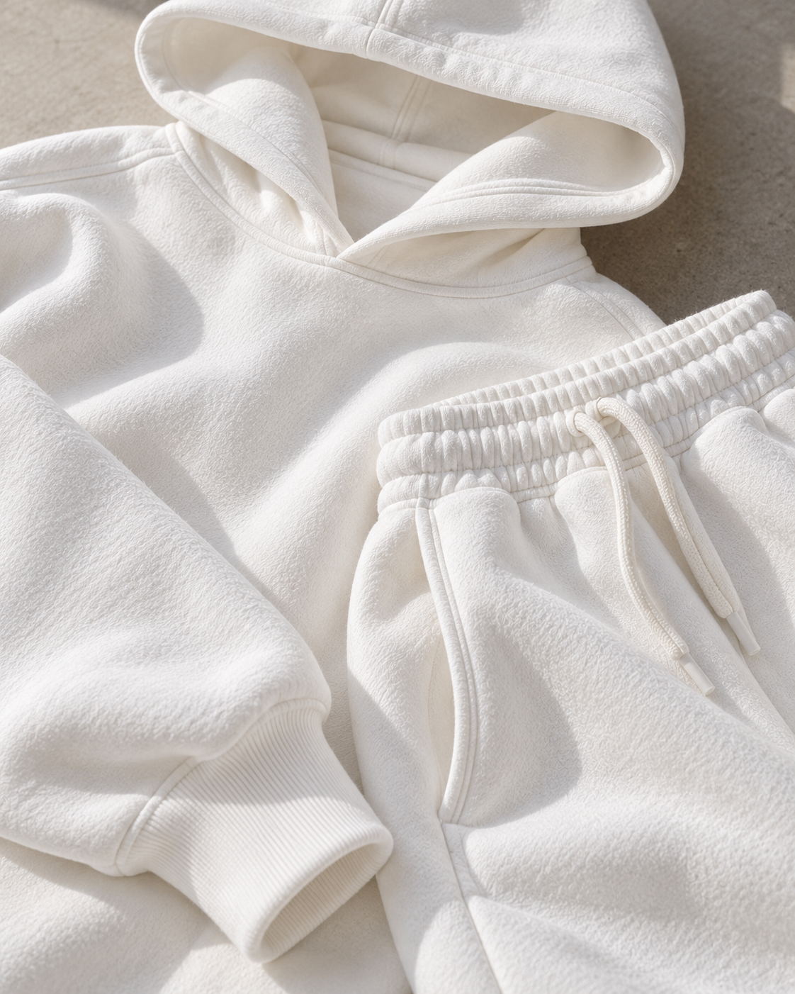 Women's Oversized Hoodie & Jogger Set – White | SOLI