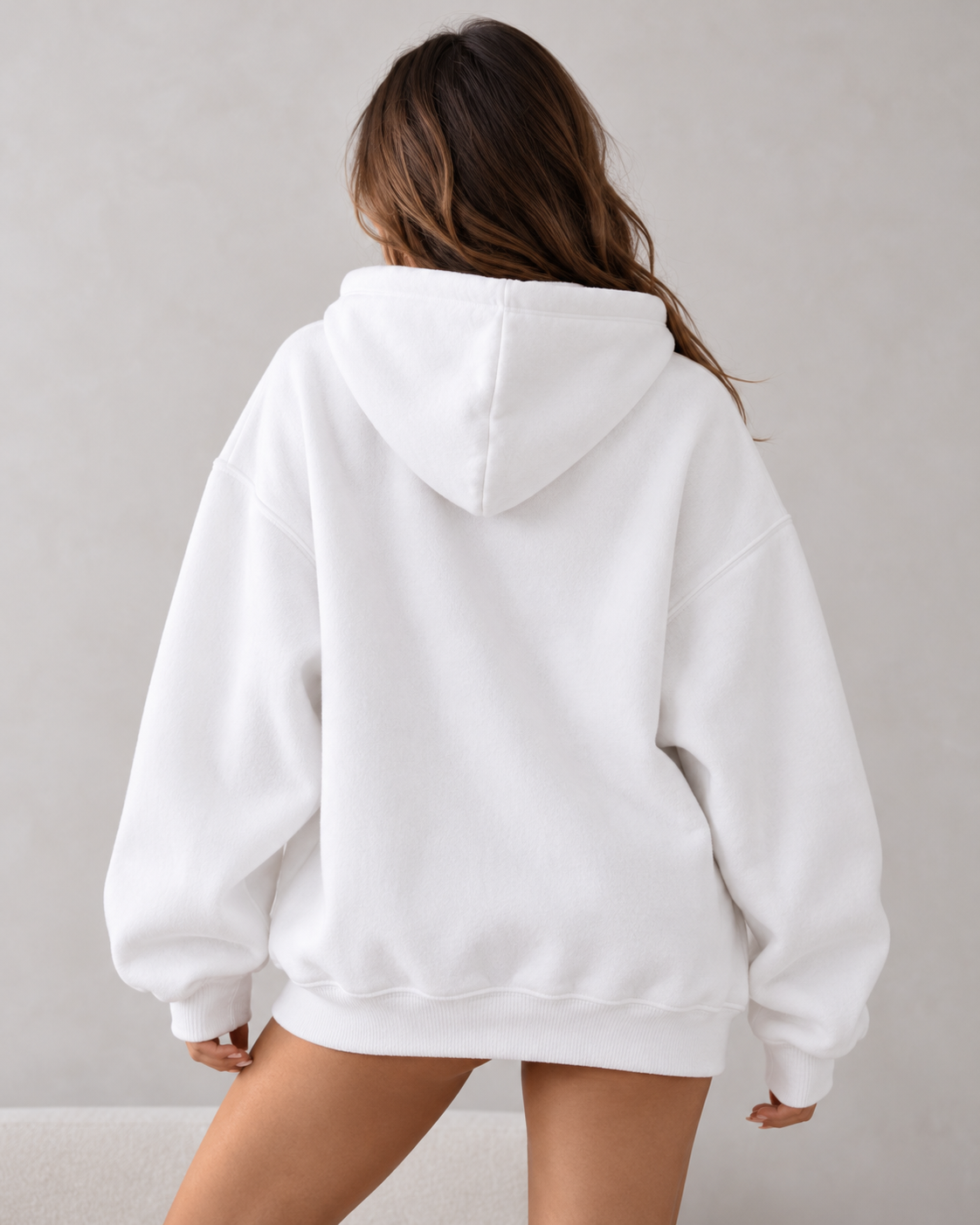 Women's Oversized White Hoodie | KHAMI-CO