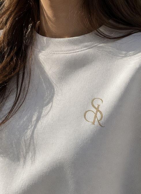 Women's Oversized White Sweatshirt | KHAMI-CO